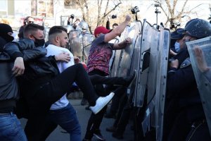 Kuzey Makedonya'da 'Monstrum' davasının kararını protesto edildi