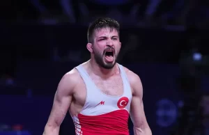 Polonya'da düzenlenen Avrupa Güreş Şampiyonası'nda serbest stil 57 kiloda Süleyman