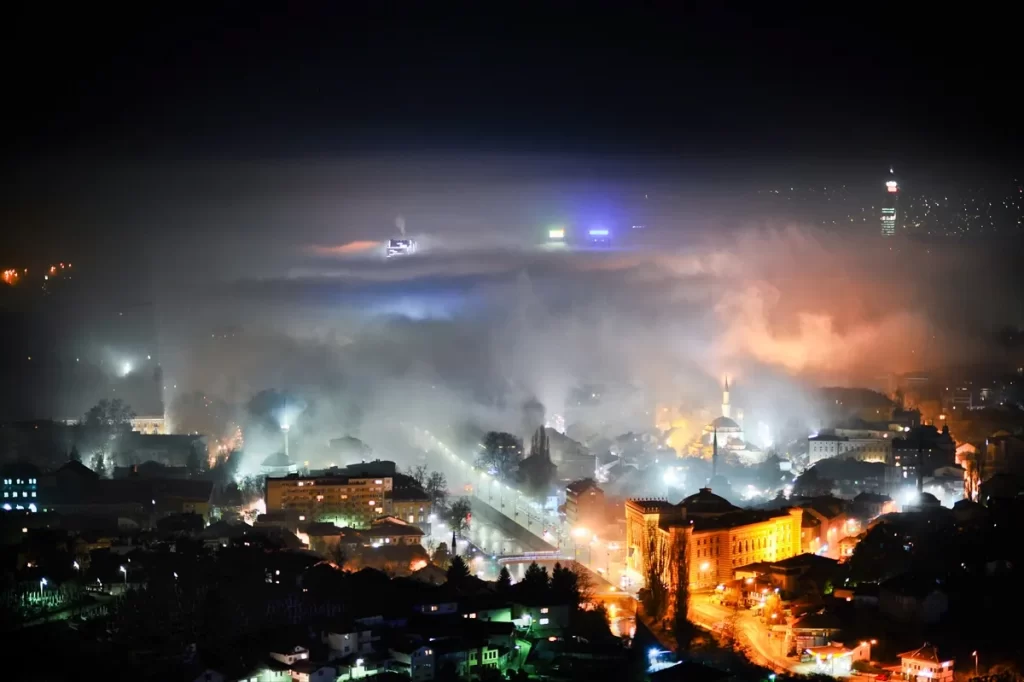 Saraybosna'da yoğun hava kirliliği