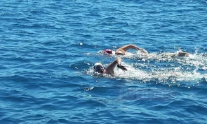   Festivalin son gününde iki sporcu, Türk-Yunan dostluğu için yüzdü
