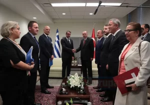 Erdoğan ABD'de Yunanistan Başbakanı Kiriakos Miçotakis heyetini kabul etti