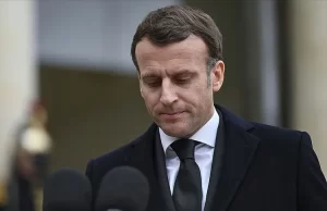 Fransa Cumhurbaşkanı Emmanuel Macron, İsrail Başbakanı Binyamin Netanyahu ile görüşmesinde,