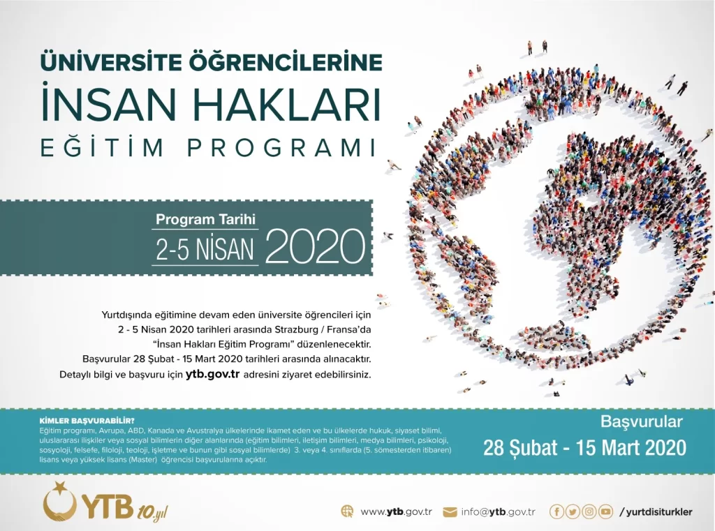 YTB’nin  “İnsan Hakları Eğitim Programı’na“ Başvurular Başladı