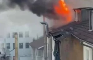 Almanya'nın Baden Württemberg eyaletindeki Pforzheim kenti Bleich caddesindeki bir binanın
