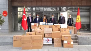 Türkiye'nin yeni tip koronavirüsle (Kovid-19) mücadele için Kırgızistan'da yaşayan Ahıska