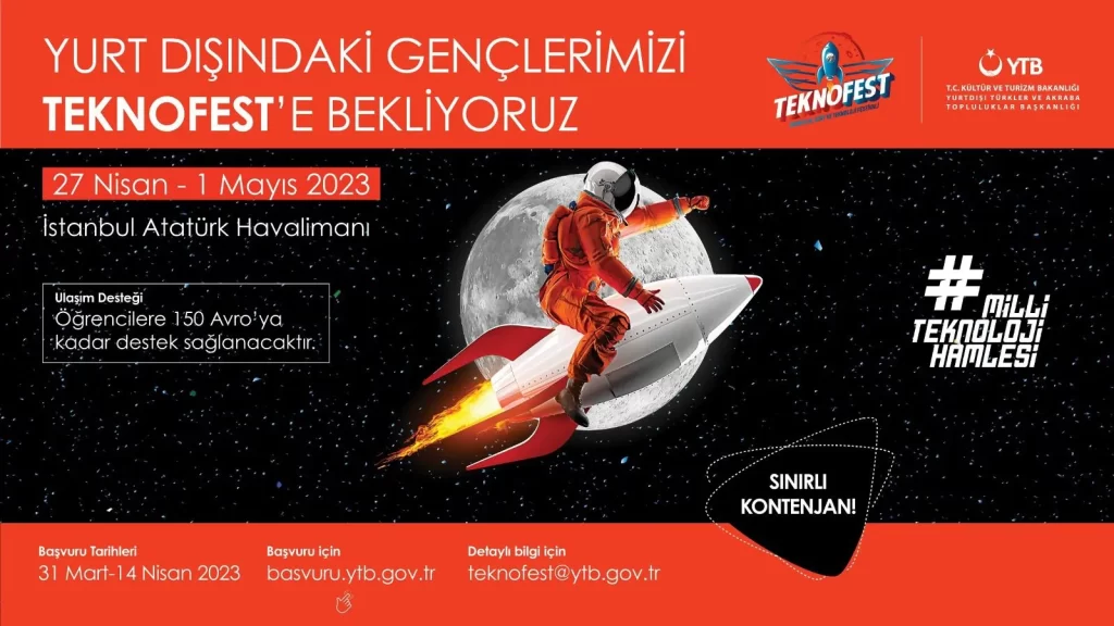 YTB’den yurt dışındaki gençlere TEKNOFEST'e katılmaları için destek