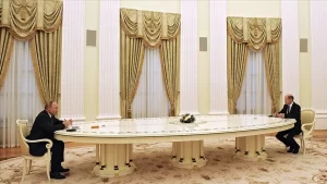 Almanya Başbakanı Olaf Scholz'un, Rusya Devlet Başkanı Vladimir Putin ile