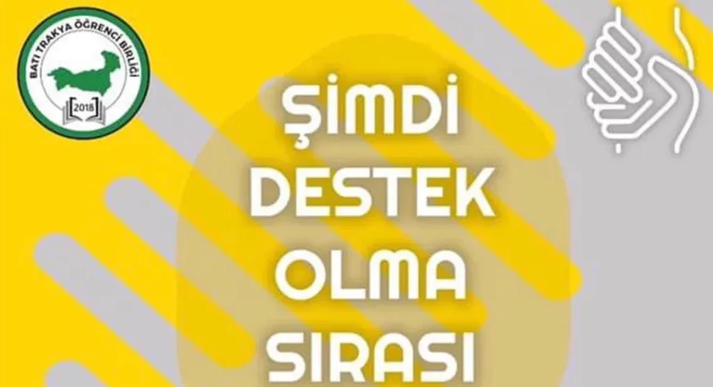 Batı Trakya Öğrencibirliği'nden “Milli Dayanışma Kampanyası”na destek