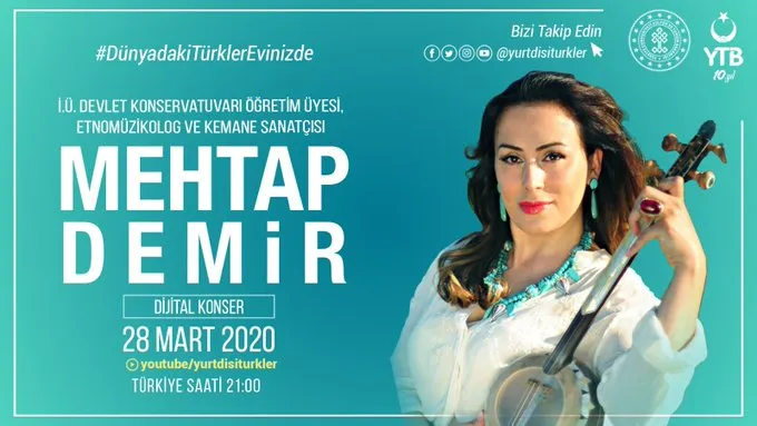 YTB’den “Dünyadaki Türkler Evinizde” Mottosuyla Dijital Konserler devam ediyor