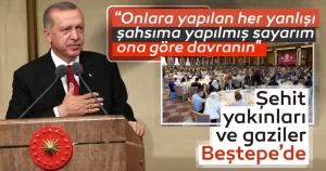 Türkiye Cumhurbaşkanı Erdoğan, Cumhurbaşkanlığı Külliyesi'nde şehit yakınları ve gazilerle bir
