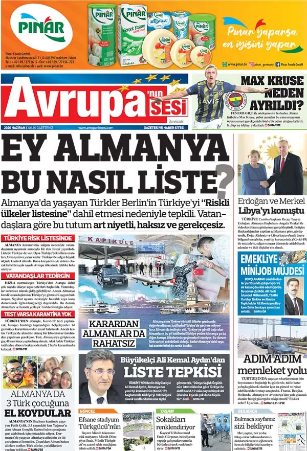 Avrupanın Sesi Gazetesi / 2020 Haziran