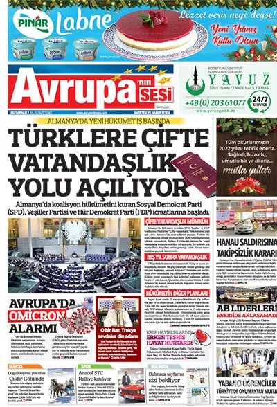 Avrupanın Sesi Gazetesi / 2020 Aralık