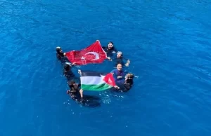 Türkiye Diyanet Vakfı gönüllüleri, İsrail'in Filistinlilere yönelik saldırılarına tepki ve