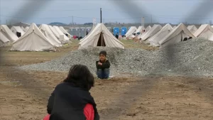 Yunanistan’da, Selanik yakınlarındaki Oreokastro bölgesinde refakatsiz mülteci çocukların kaldığı kampa