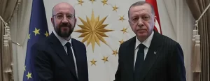 Cumhurbaşkanı Recep Tayyip Erdoğan, Avrupa Birliği Konseyi Başkanı Charles Michel