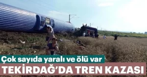 Tekirdağ'ın Çorlu ilçesinde Sarılar köyü yakınlarında yolcu treni, vagonlarından bir