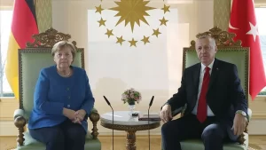 Cumhurbaşkanı Recep Tayyip Erdoğan, Almanya Başbakanı Angela Merkel ile bir