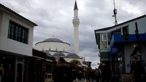 Vakıflar Genel Müdürlüğünce restore edilen Ohri Ali Paşa Camisi minaresinden