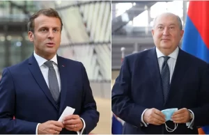 Fransa Cumhurbaşkanı Macron, Paris'te Ermenistan Cumhurbaşkanı Sarkisyan ile görüştü.