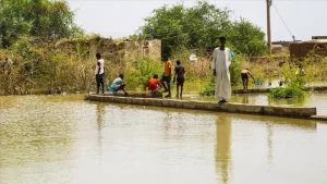 Doğu Afrika ülkesi Sudan’da şiddetli yağışlar sonucu meydana gelen sel