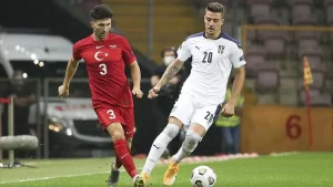 UEFA Uluslar B Ligi 3. Grup'ta oynanan Türkiye-Sırbistan maçının, 2-2