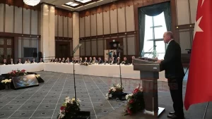 Türkiye Cumhurbaşkanı Recep Tayyip Erdoğan, Cumhurbaşkanlığı Külliyesi'nde düzenlenen Büyükşehir Belediye