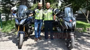 Kayserili gezginler Mustafa Özdemir ve Yusuf Şentürk, şehitler anısına motosikletle