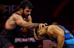 Bulgaristan'da düzenlenen Tokyo Olimpiyatları Dünya Elemeleri'nde milli güreşçi Fatih Cengiz,