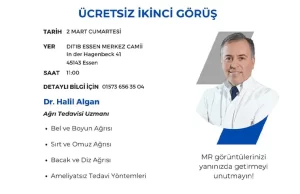 DUYURU; Ücretsiz İkinci Görüş, Saygıdeğer vatandaşlarımız, Dr. Halil Algan ağrı