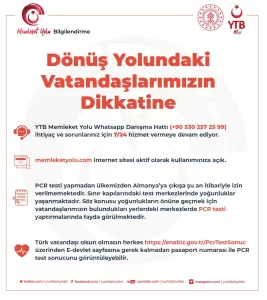 YTB, sınır kapıları ve havalimanlarındaki Kovid-19 test merkezlerinde yoğunluk yaşanmaması