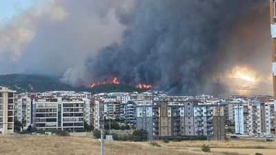 Çanakkale’nin Kepez Belediyesi sınırları içinde, Dardanos Mevkii’nde yaşanan orman yangını