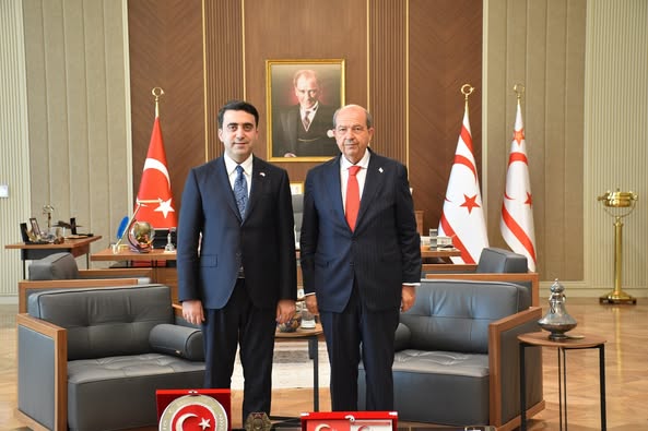 YTB Başkanı Abdulhadi Turus ve KKTC Cumhurbaşkanı Ersin Tatar görüşmesi