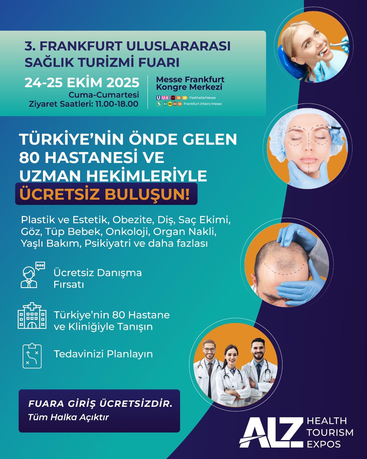 Türkiye’nin önde gelen hastaneleri ve uzman doktorları, 24-25 Ekim 2025