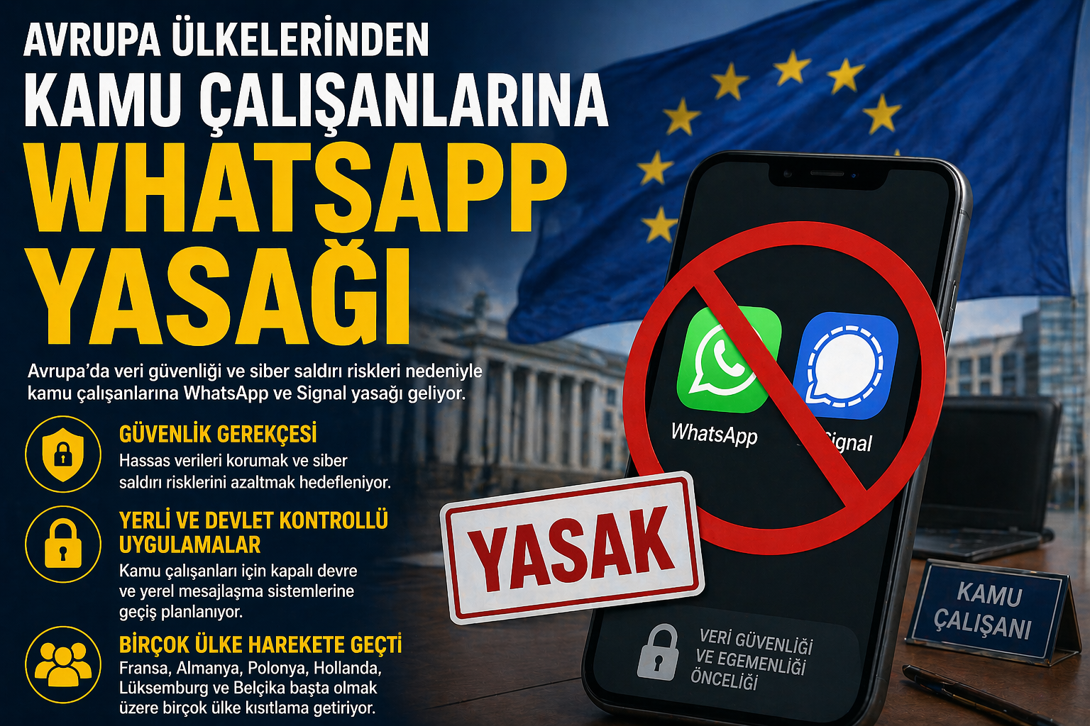 Avrupa’da Kamu Çalışanlarına WhatsApp ve Signal Kısıtlaması Gündemde