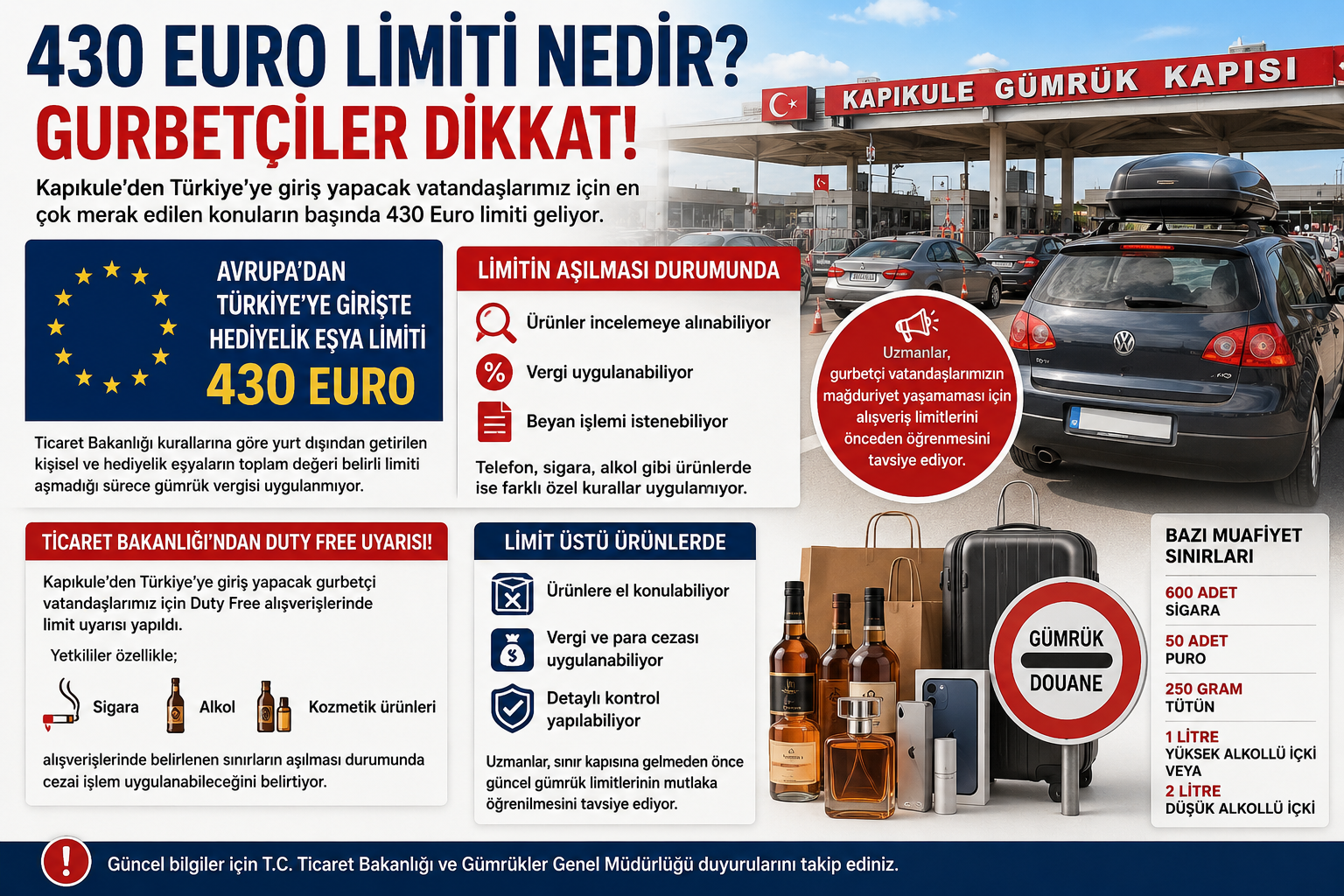 Türkiye’ye girişte yeni uyarı: 430 Euro sınırını aşmayın