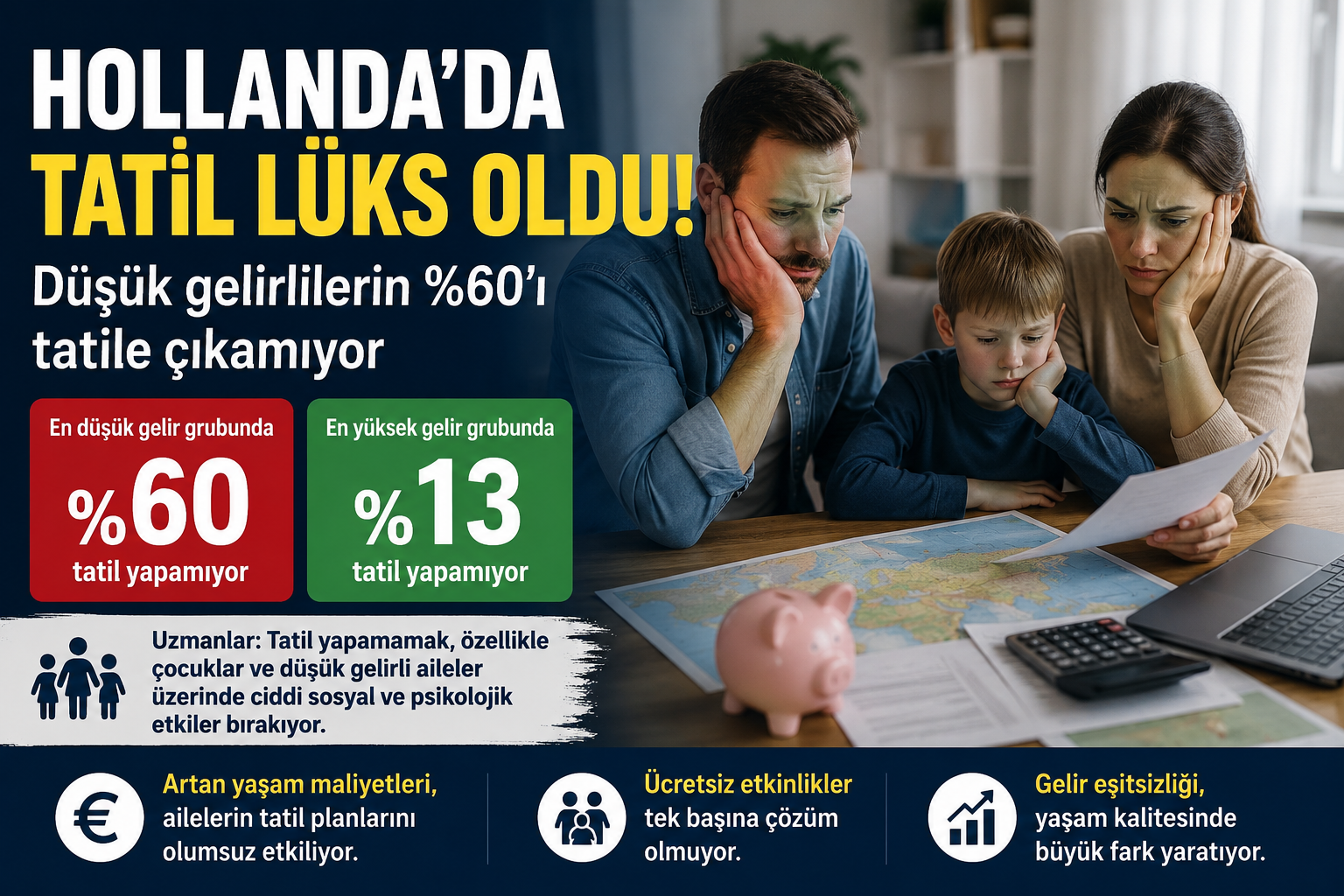 Hollanda'da Tatil Artık Lüks Oldu: Düşük Gelirlilerin Yüzde 60'ı Tatile Gidemiyor