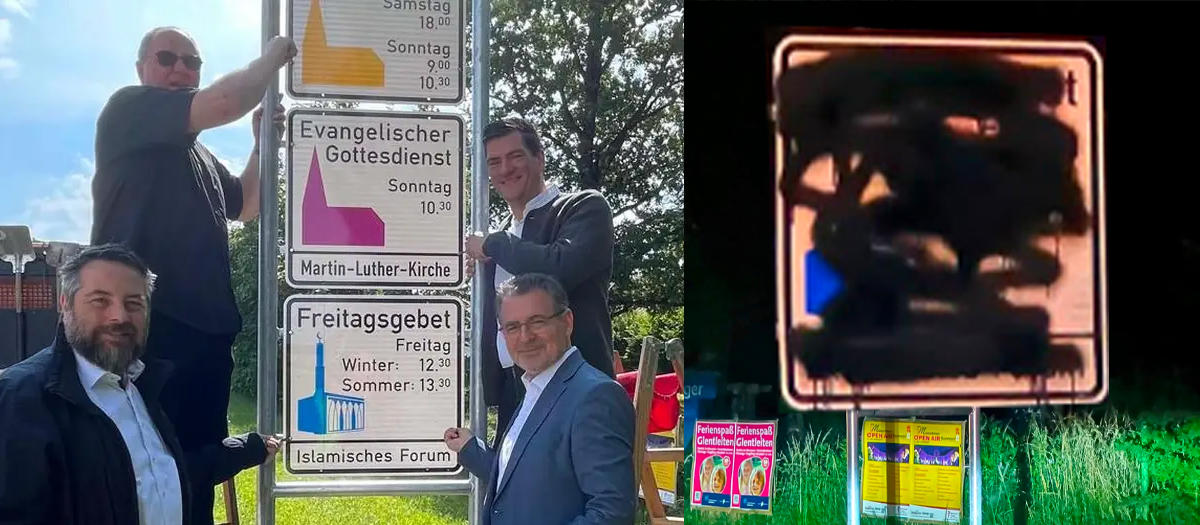 Penzberg’de Müslümanların Cuma namazı tabelasına saldırı