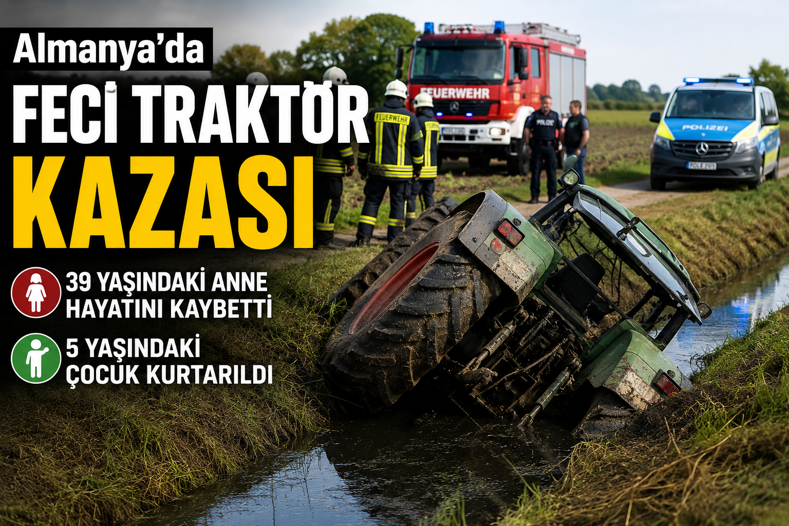 Almanya'da traktör kazası can aldı polis olayı soruşturuyor