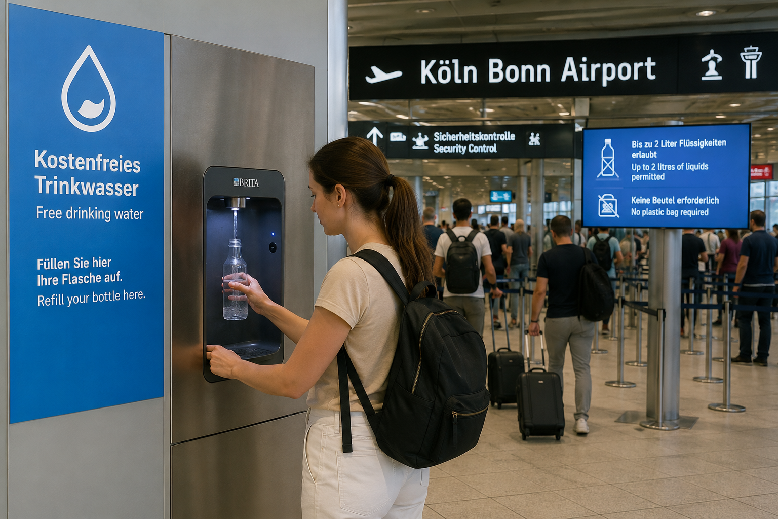 Köln Havalimanı'nda büyük kolaylık: Artık 2 litre su serbest