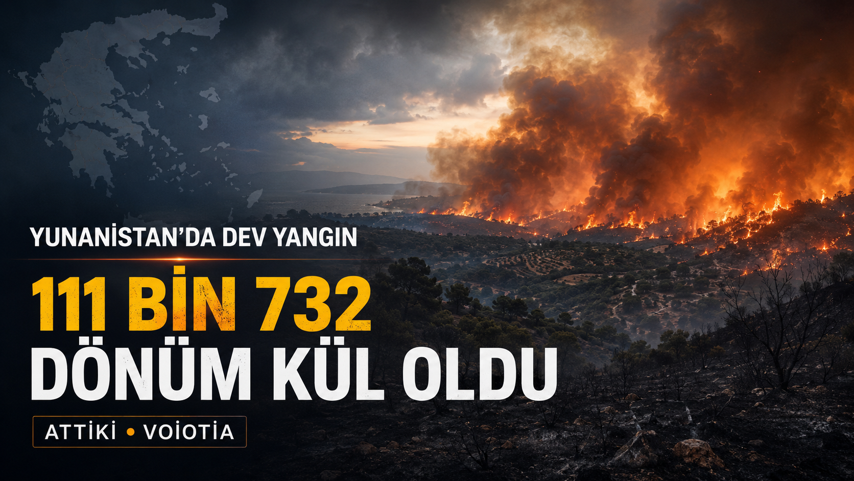 Yunanistan’daki dev yangında 111 bin 732 dönüm alan kül oldu
