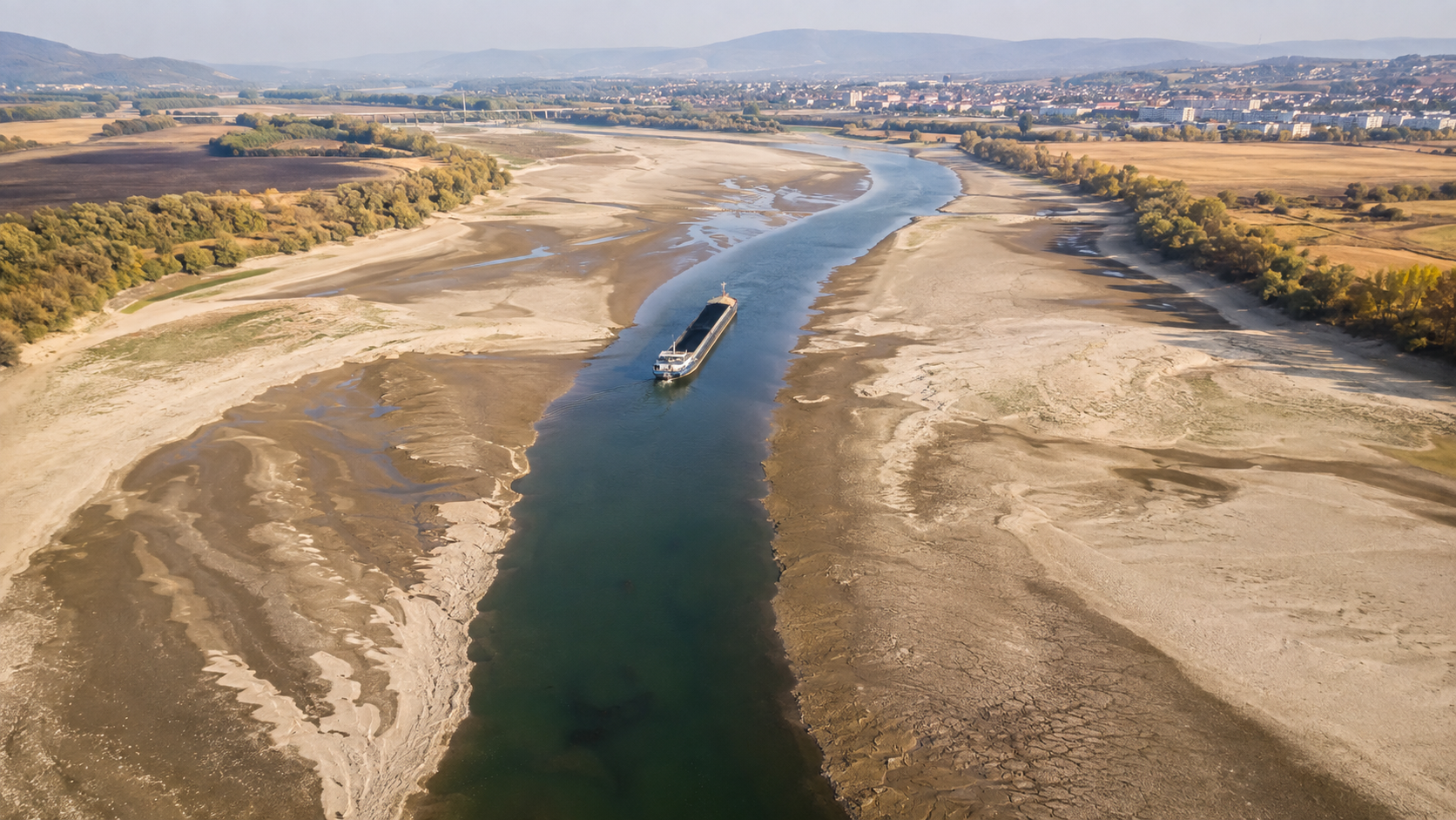 Tuna Nehri’nde su seviyesi tarihî düzeylere geriledi