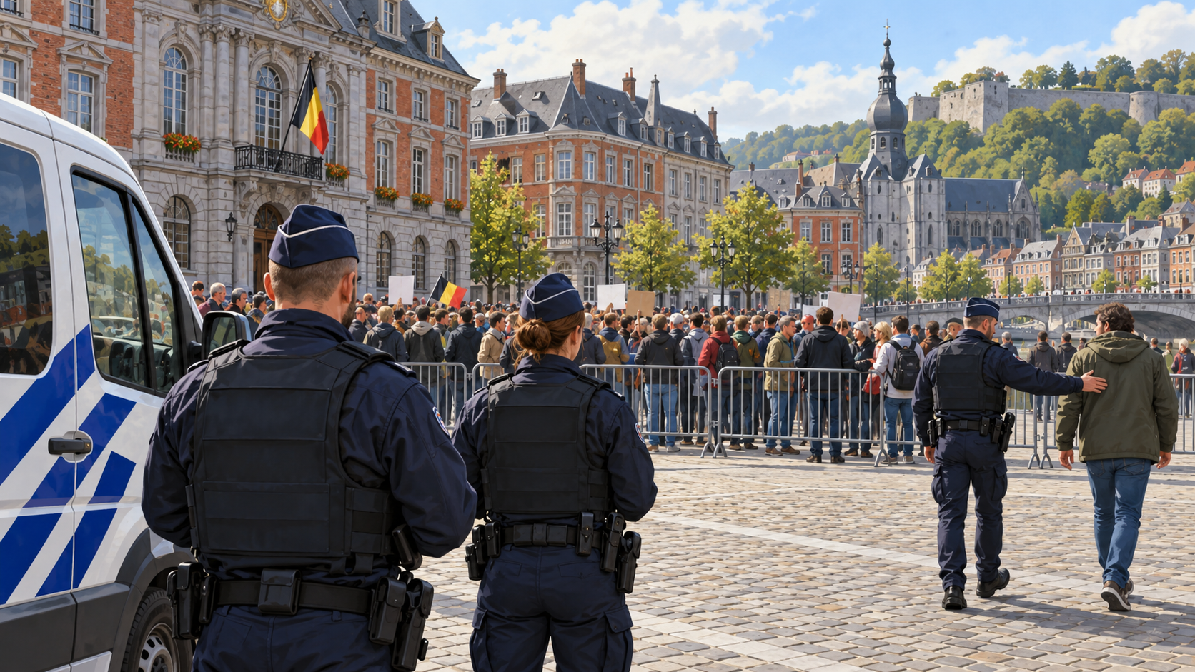 Liège gösterilerinde 45 gözaltı